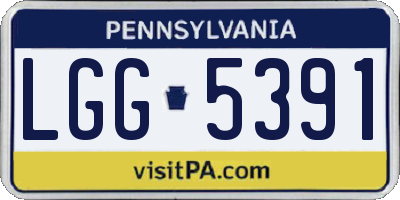 PA license plate LGG5391