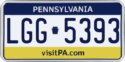 PA license plate LGG5393