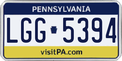 PA license plate LGG5394