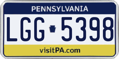 PA license plate LGG5398