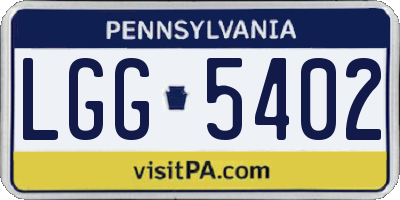 PA license plate LGG5402