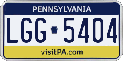 PA license plate LGG5404