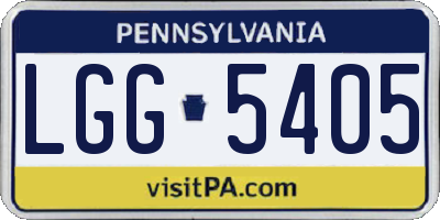 PA license plate LGG5405