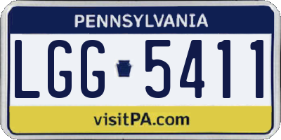 PA license plate LGG5411