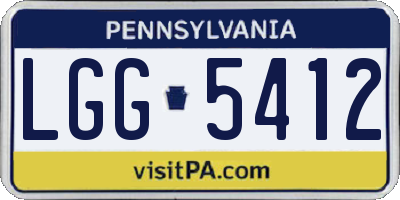 PA license plate LGG5412