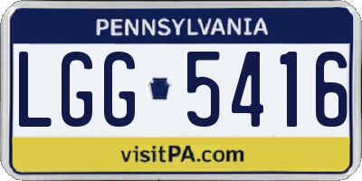 PA license plate LGG5416