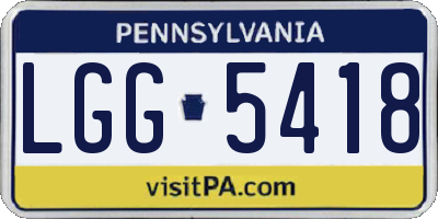PA license plate LGG5418