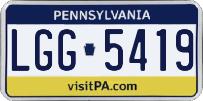 PA license plate LGG5419