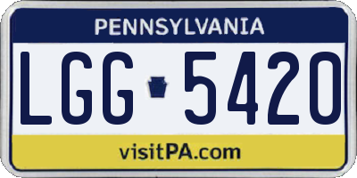 PA license plate LGG5420