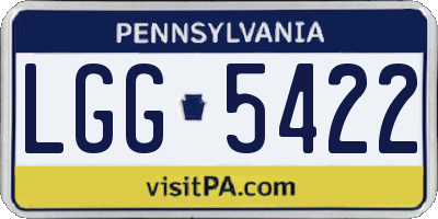 PA license plate LGG5422
