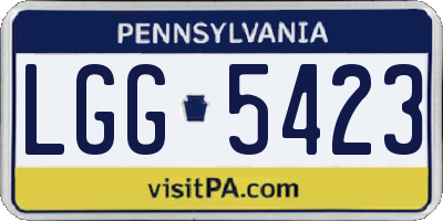 PA license plate LGG5423