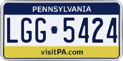 PA license plate LGG5424
