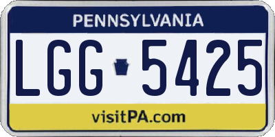PA license plate LGG5425