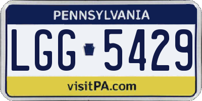PA license plate LGG5429