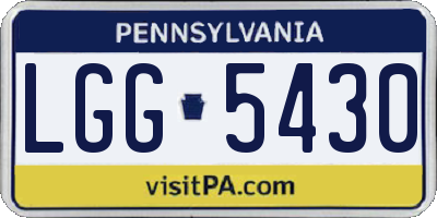 PA license plate LGG5430
