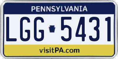 PA license plate LGG5431
