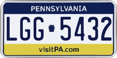 PA license plate LGG5432
