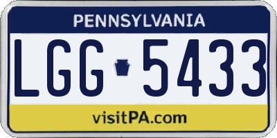 PA license plate LGG5433