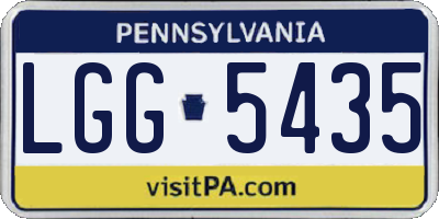 PA license plate LGG5435