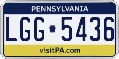 PA license plate LGG5436