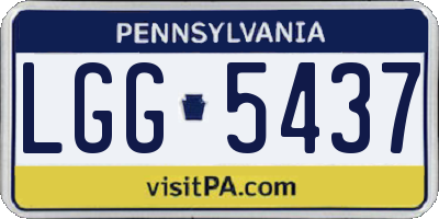 PA license plate LGG5437