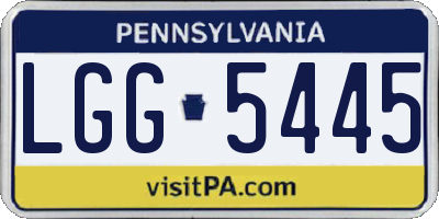 PA license plate LGG5445