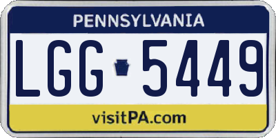 PA license plate LGG5449