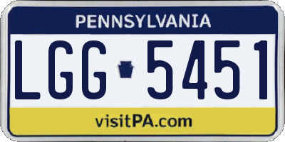 PA license plate LGG5451
