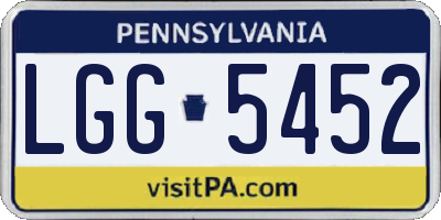 PA license plate LGG5452