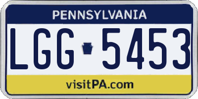 PA license plate LGG5453