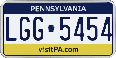 PA license plate LGG5454