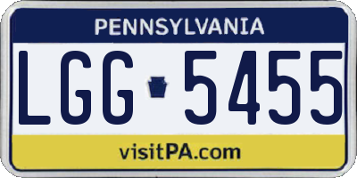 PA license plate LGG5455