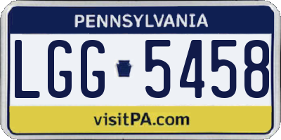PA license plate LGG5458