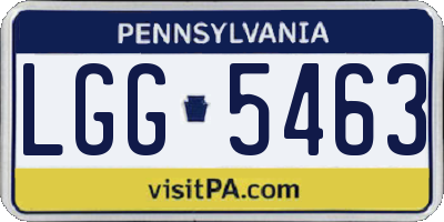 PA license plate LGG5463
