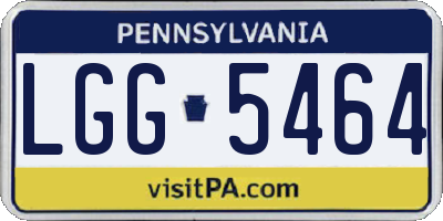 PA license plate LGG5464