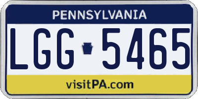 PA license plate LGG5465