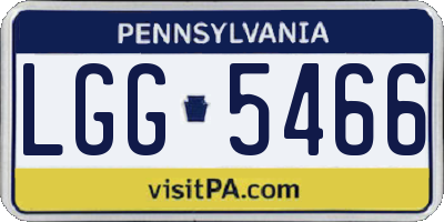 PA license plate LGG5466