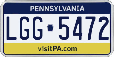 PA license plate LGG5472