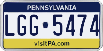 PA license plate LGG5474