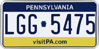 PA license plate LGG5475