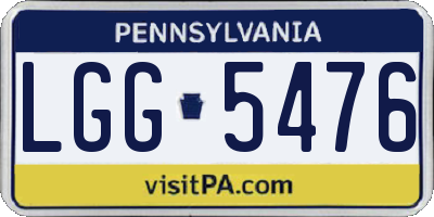 PA license plate LGG5476