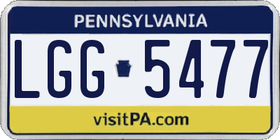 PA license plate LGG5477