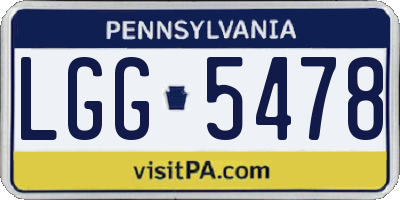 PA license plate LGG5478
