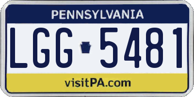 PA license plate LGG5481
