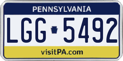PA license plate LGG5492