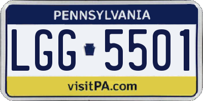 PA license plate LGG5501