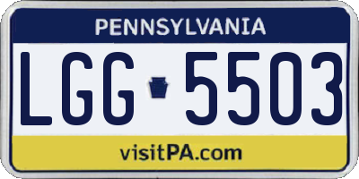 PA license plate LGG5503