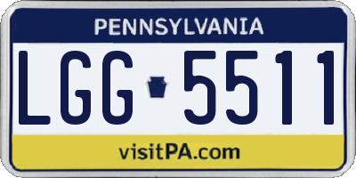 PA license plate LGG5511