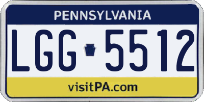 PA license plate LGG5512
