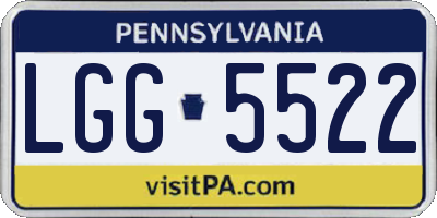 PA license plate LGG5522